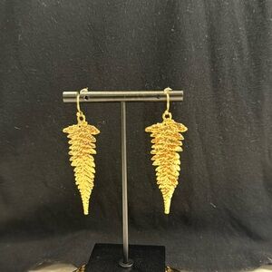 Gold metal palm earrings